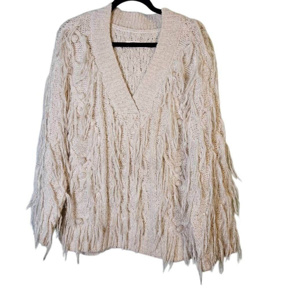 Anthropologie boho shag sweater, oversized. XS. #898